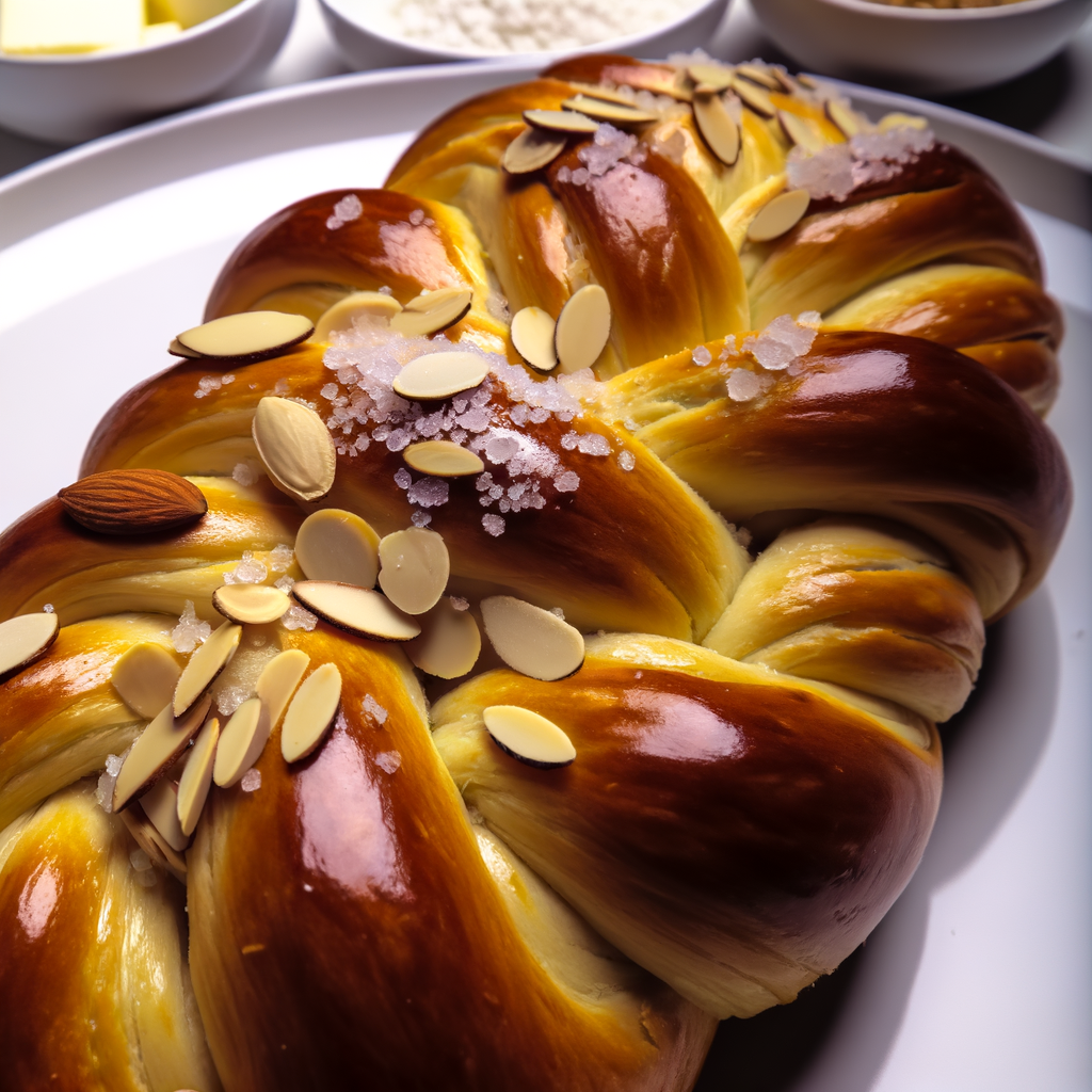 Almond braid is a delicious woven sweet bread filled with almond paste, apricot jam, sultanas, and chopped almonds, glazed and decorated with almond flakes. A spectacular dessert that will impress your guests.