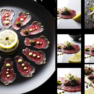 El Carpaccio de Ternera a la Parrilla con Limón es un plato elegante hecho con finas lonchas de ternera marinadas en jugo de limón y luego asadas brevemente. Aderezado con aceite de oliva virgen extra y condimentos, es perfecto como aperitivo o plato ligero. Personalízalo con virutas de Parmesano, pimienta negra y hierbas picadas para añadir un toque creativo.