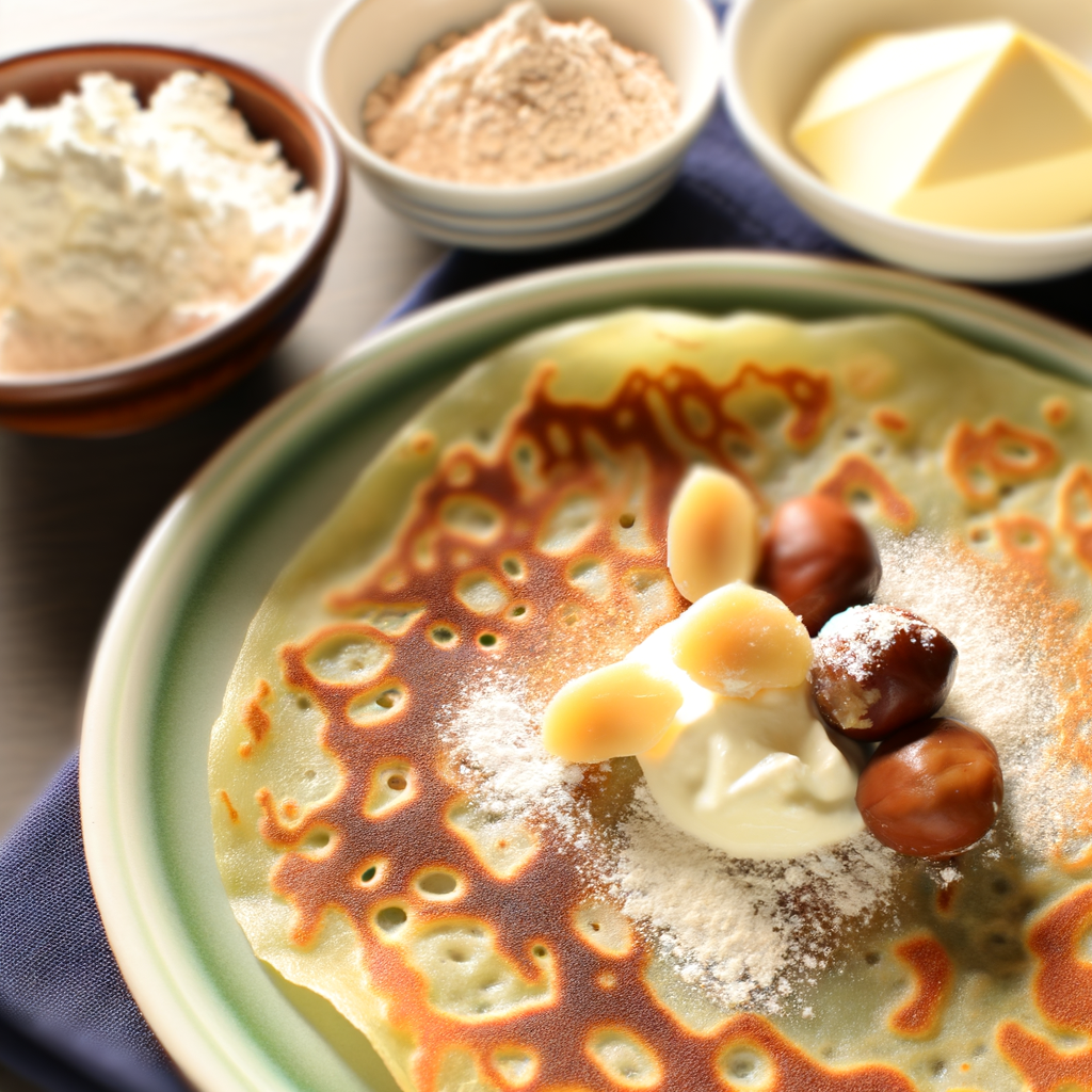 Prepare delicious chestnut flour crepes with a creamy filling, served with vanilla ice cream. This recipe features simple ingredients like eggs, sugar, milk, and flour, and the detailed process will ensure thin, golden crepes - making them a perfect dessert for anyone who loves creative and indulgent cooking.