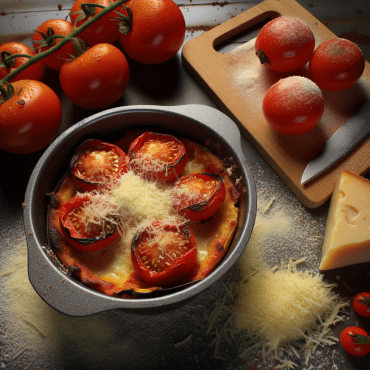 Los tomates gratinados con queso pecorino son un delicioso y crujiente acompañamiento mediterráneo, enriquecido con hierbas aromáticas y piñones para darle un toque único. Con solo 200 calorías por porción, este plato rápido y fácil es perfecto para los amantes del queso.