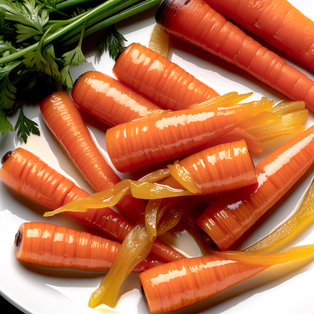 Glazed New Carrots make a delightful side dish, perfect for any season, especially during spring months. The new carrots are caramelized in a glossy and flavorful glaze made with butter, sugar, and beef broth, creating a rustic yet elegant dish. Complete with toasted sesame seeds or fresh herbs for a special touch.