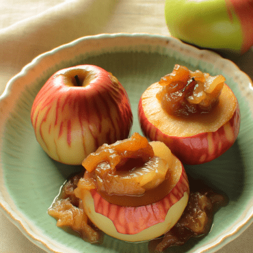 Caramelized Witch Apples: a sweet autumnal dessert featuring red apples, sugar, and molasses syrup. Add a special touch by sprinkling them with chopped pistachios or grated coconut for a crunchy and flavorful contrast.