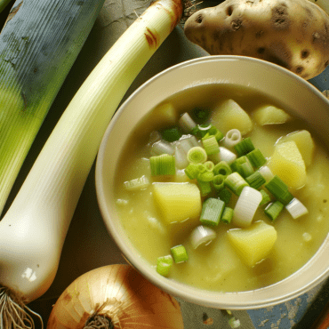 La Vichyssoise es una receta clásica francesa perfecta como aperitivo refinado o plato ligero de verano. Esta sopa cremosa presenta puerros, patatas, caldo de pollo, nata fresca y un toque de mantequilla, creando un equilibrio de sabores delicados y cremosidad. Adorne con perejil fresco y una pizca de nuez moscada recién rallada para un toque único.