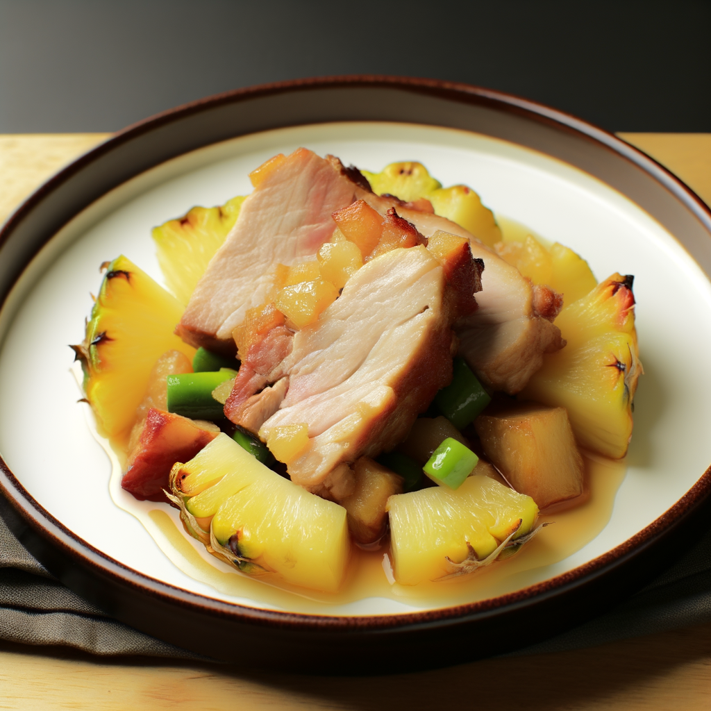 Pineapple pork loin is a tasty tropical dish that combines succulent pork loin, sweet pineapple, and a flavorful tomato sauce. Serve it to surprise your guests with exotic and traditional flavors.