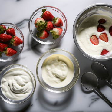 Prepare an irresistible Creamy Yogurt and Strawberry Ice Cream with this easy and quick recipe. The freshness of strawberries combines with the richness of yogurt, creating a delicious dessert. Garnish with dark chocolate shavings or chopped pistachios for a crunchy twist.