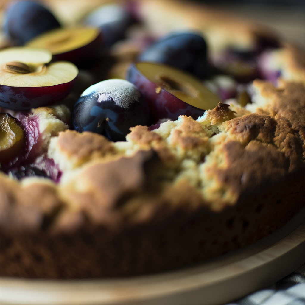 Delight your guests with a rustic wholemeal cake enriched with dried plums, apples, and raisins. A perfect combination of sweetness and acidity!