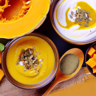 Prepare a creamy velvety pumpkin soup, enriched with milk and served with crispy toasted bread. Perfect as a comforting first course during cold autumn evenings or as an elegant appetizer. Add a sprinkle of freshly grated nutmeg or toasted pumpkin seeds for an intense autumnal flavor.