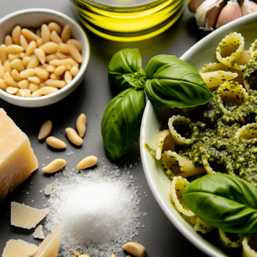 Prepare the perfect traditional Genovese pesto to dress your pasta in just 20 minutes. Use fresh basil, pine nuts, garlic, grated Pecorino and Parmigiano cheese, and extra-virgin olive oil. Add a twist with grated organic lemon zest.