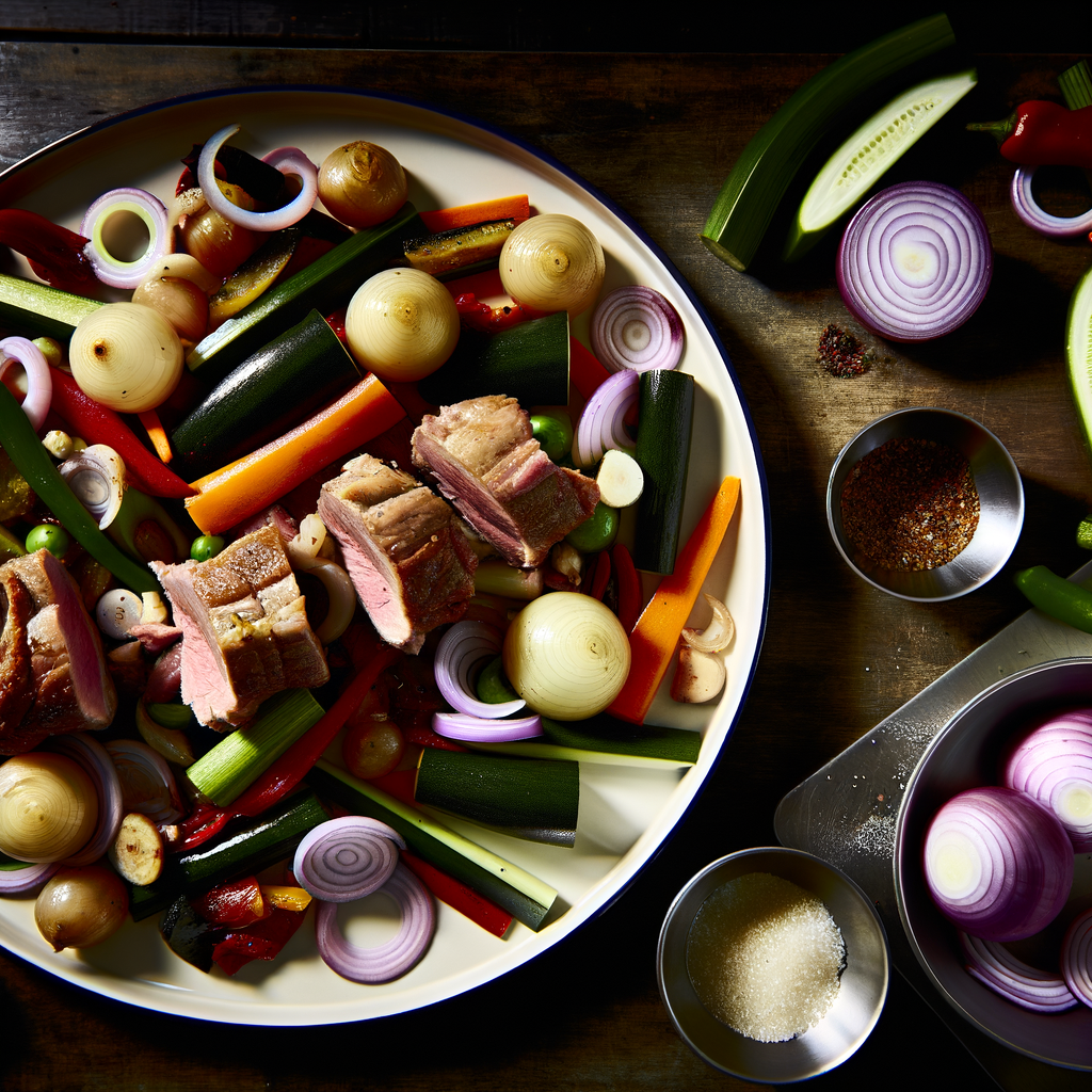 L'arrosto dell'ortolano con vitello e verdure è un piatto classico della tradizione culinaria italiana, arricchito con carote, cipolle e sedano, cotto lentamente con vino bianco e olio d'oliva. Un tocco gourmet può essere dato aggiungendo erbe aromatiche durante la cottura e creando una crosticina croccante prima di servire.