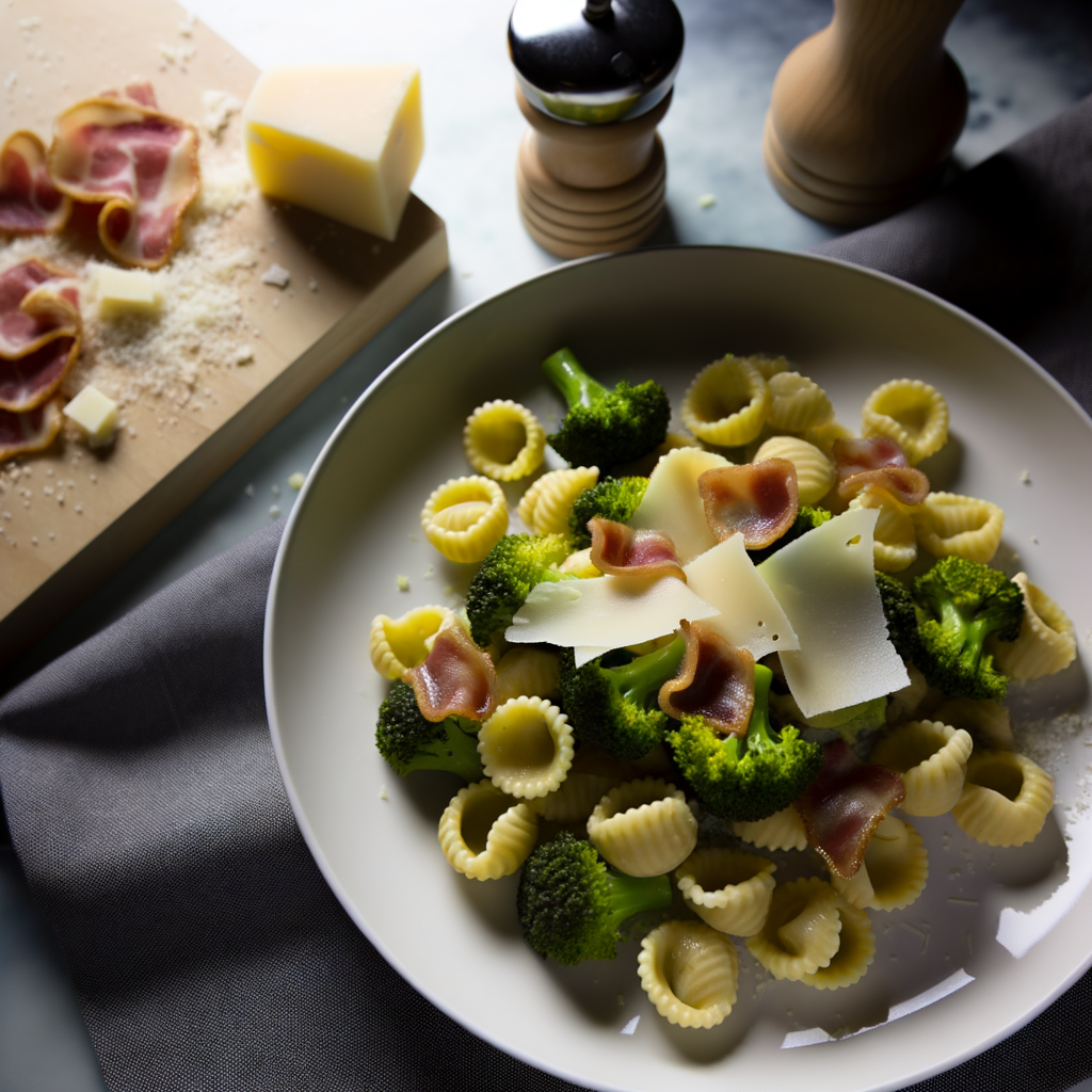 Prepara le Orecchiette Ai Broccoli con Pecorino e Lardo per un autentico piatto italiano dal tocco croccante. Unire i broccoli croccanti, il sapore salato del lardo e il formaggio pecorino grattugiato crea un connubio delizioso. Aggiungi briciole di pane tostato per un tocco extra di croccantezza.