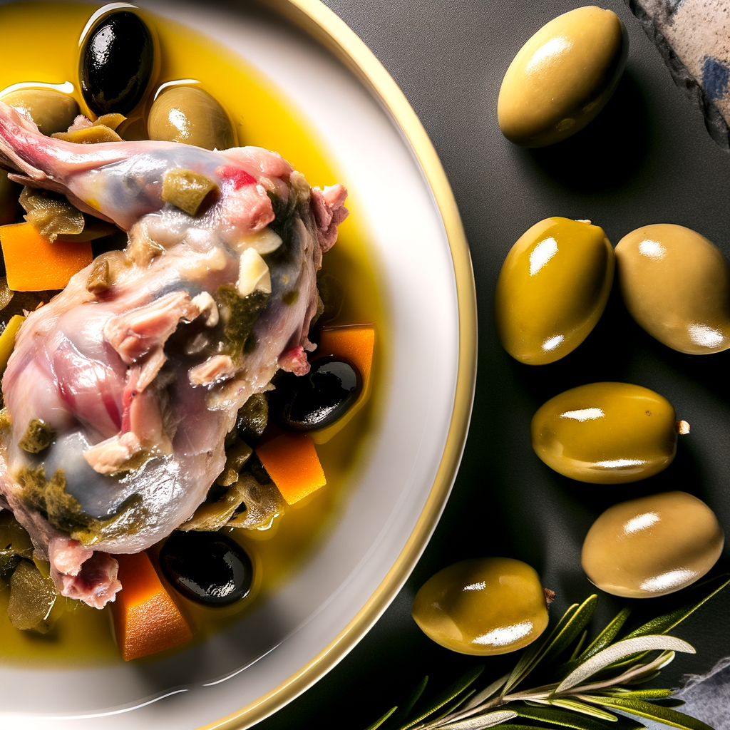 Rabbit with olives is a rich dish from the Italian culinary tradition, perfect for those who love the bold flavors of the Mediterranean. Prepared with browned rabbit pieces, onion, white wine, and enriched with black olives, it offers an intense flavor. Try it and delight in this classic, comforting recipe.