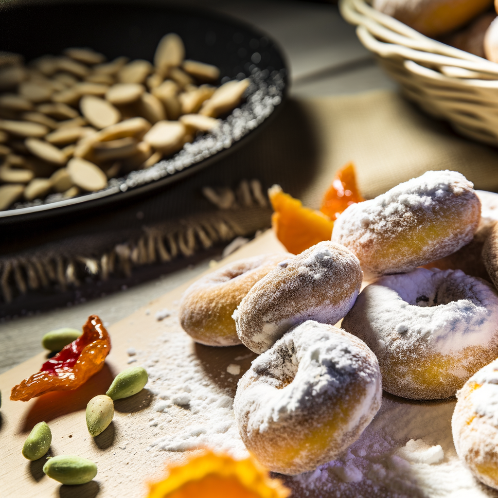 Las Ciambelline D'Aosta son un postre tradicional italiano, perfecto para las noches de invierno. Enriquecidas con ralladura de limón y con una textura crujiente, las ciambelline se pueden personalizar con piñones tostados o granos de avellana, y sumergidas en chocolate negro derretido para un toque único y delicioso.