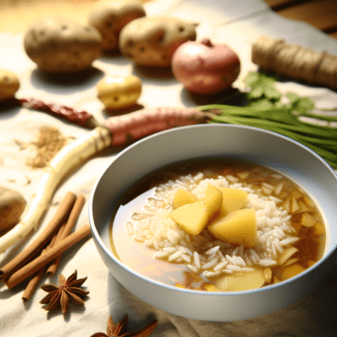 Una deliciosa sopa aromática con arroz y patatas, enriquecida con rúcula fresca y albahaca. Perfecta para una comida reconfortante y llena de sabor, esta sopa es sencilla de preparar y rica en sabores equilibrados. Pruébala con crujientes picatostes de pan casero rociados con aceite de oliva para un toque extra.