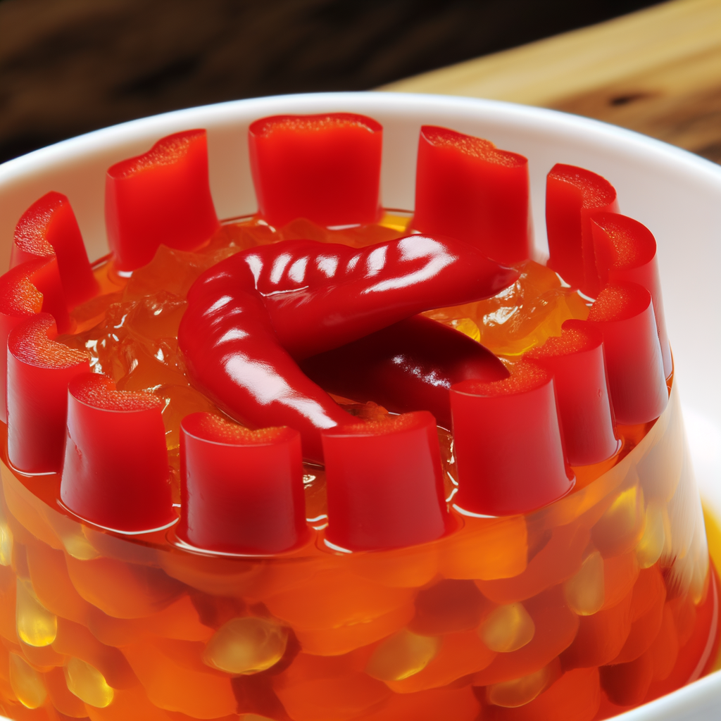 Flan cremoso frío de pimientos rojos, un perfecto aperitivo gourmet italiano para empezar la cena. Los pimientos se cocinan y se mezclan con nata, vinagre y gelatina, luego se enfrían hasta que se endurezcan. Servir con una salsa fresca de tomate. Añade ralladura de limón para un toque fresco.