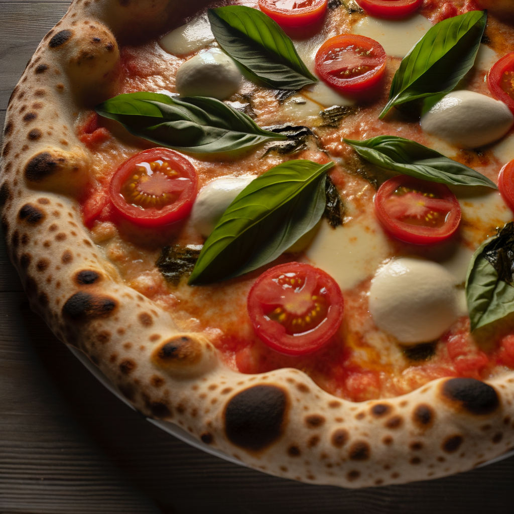 Discover the authentic recipe for Neapolitan pizza, with simple and traditional ingredients. The long-leavened dough, peeled tomatoes, oregano, and chopped garlic create the perfect balance of flavors. Add a special touch with fresh basil and buffalo mozzarella for an authentic culinary experience. Enjoy!