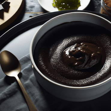 A classic dark chocolate pudding made with milk, grated chocolate, butter, sugar, and flour. Perfectly creamy and rich, ideal for a sweet treat after a meal. Try adding a sprinkle of chili powder for an intense and surprising flavor twist!