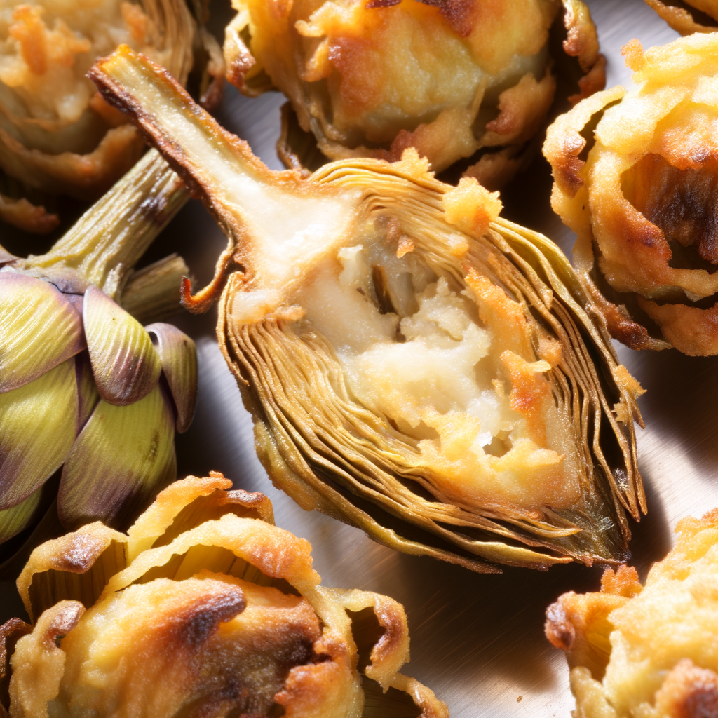 Discover the recipe for preparing crispy and golden fried artichokes, perfect as a delicious side dish or appetizer. Marinated with garlic, parsley, and lemon juice, the artichokes are fried until golden and crispy. Add a twist with turmeric or smoked paprika for an exotic and original version!