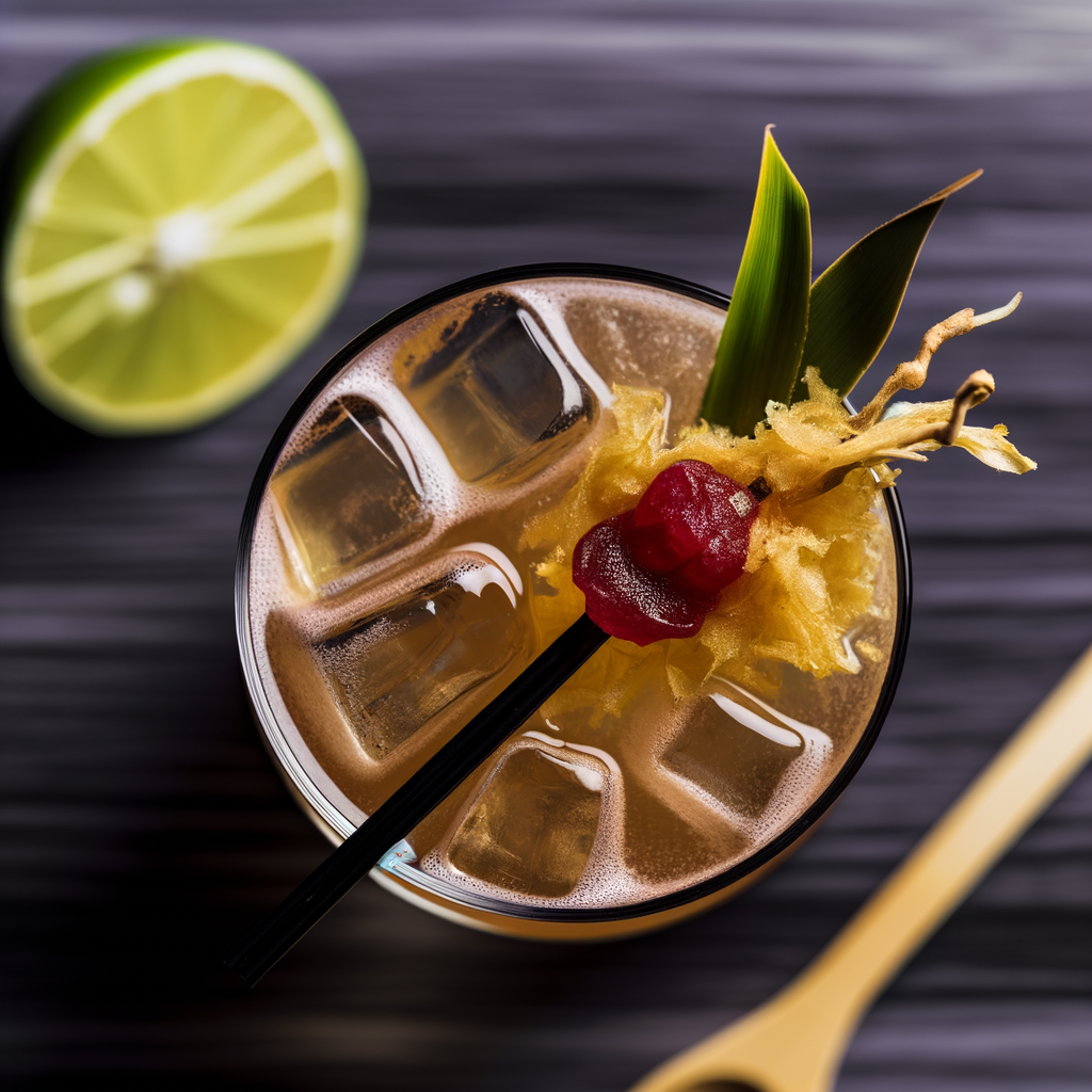 Gincana cocktail is a refined twist on a classic, with lemon juice, Curacao, Cognac, and a dash of Gin, garnished with a lemon slice and grapefruit zest. Perfect as an aperitif or for special toasts.