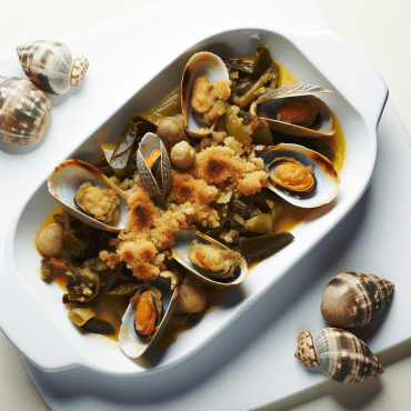 Mussels au gratin are a delightful dish, perfect for any occasion. Recipe with simple ingredients like white wine, garlic, parsley, butter, and breadcrumbs. The mussels are stuffed with a delicious mixture of mushrooms, breadcrumbs, and seasonings, then baked until golden. A final sprinkle of grated lemon zest adds a unique freshness to the dish.